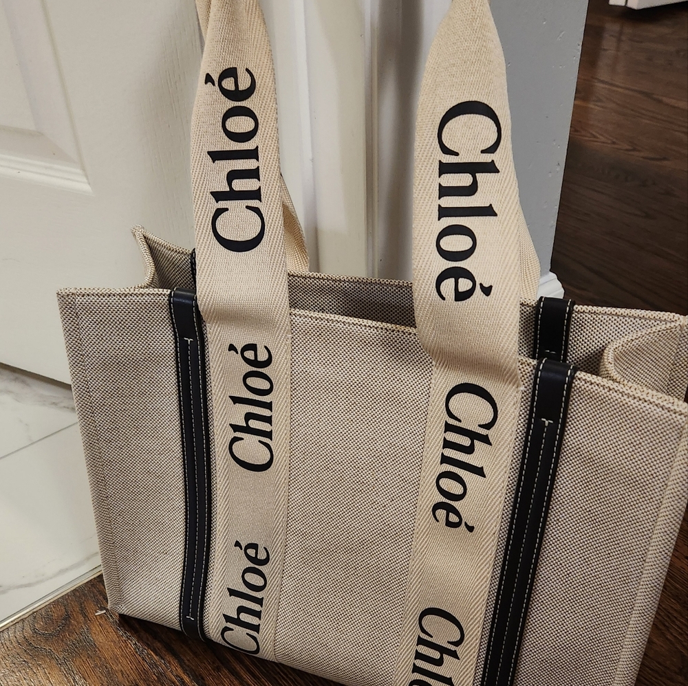 Chloe Beige and Black Medium Tote Bag